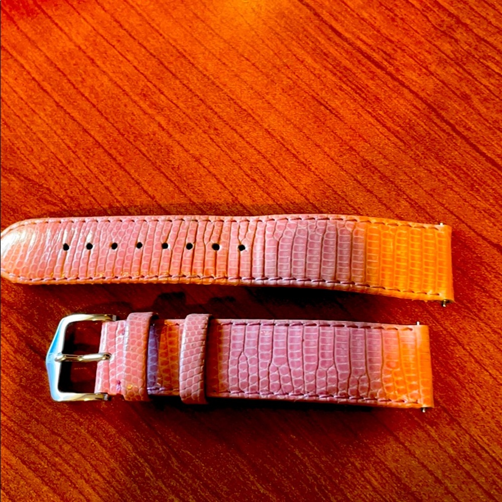 18mm pink leather watch band